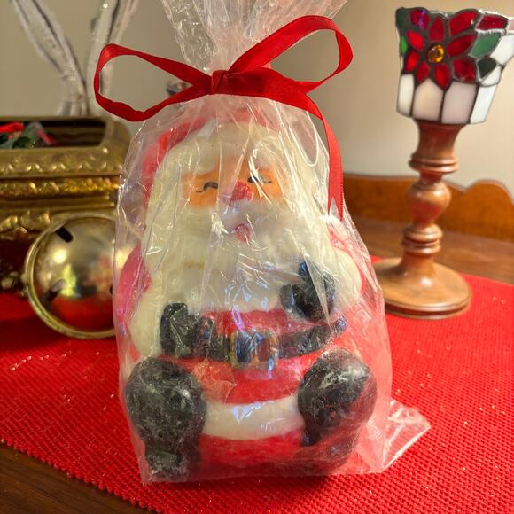 Vintage 80's Santa Candle/ Original Packaging/kitsch Never Burned - Picture 3 of 5